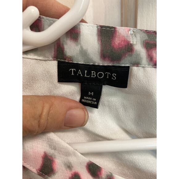 NWOT Talbots‎ Snow Leopard Print Blouse Size M - Picture 7 of 11